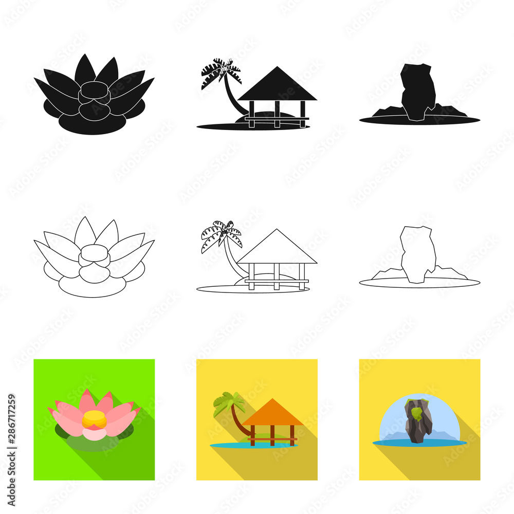 Vector illustration of journey and exotic symbol. Collection of journey and national stock symbol for web. Vector illustration of journey and exotic symbol. Collection of journey and national stock symbol for web.