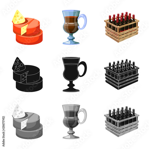 Isolated object of farm and vineyard icon. Set of farm and product stock symbol for web.