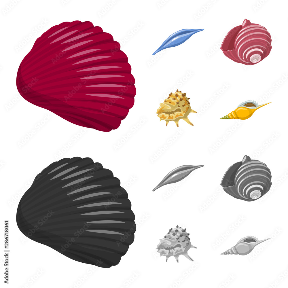 Naklejka premium Isolated object of animal and decoration icon. Set of animal and ocean stock symbol for web.