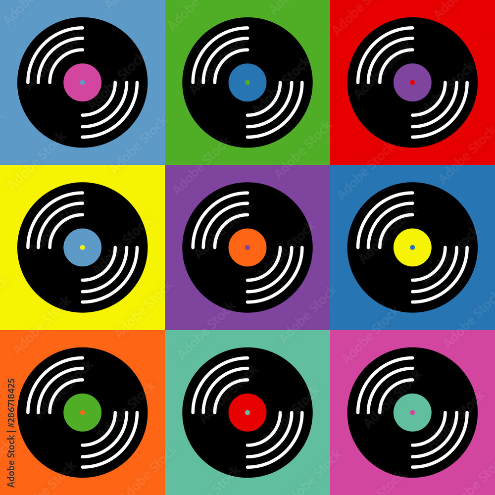 Vinyl music pop art colorful pattern Vinyl music pop art colorful pattern