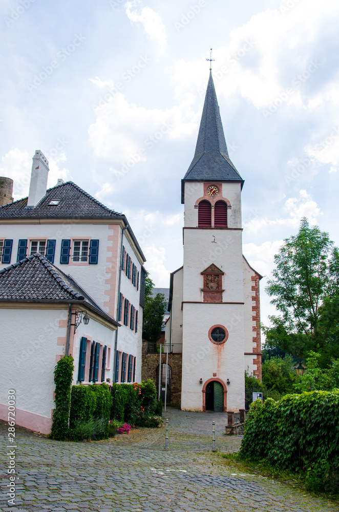 View of building and church in Blankenheim.