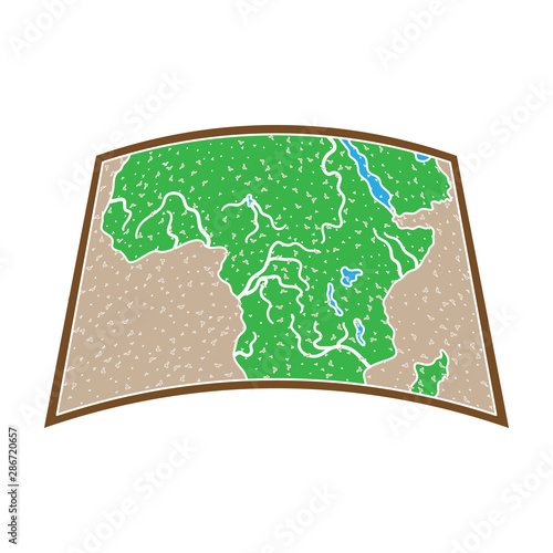 Map of mainland Africa.African safari single icon in colour style vector symbol stock illustration web.