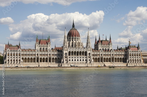 The parliament building in Budapest as seen from the other side of the river