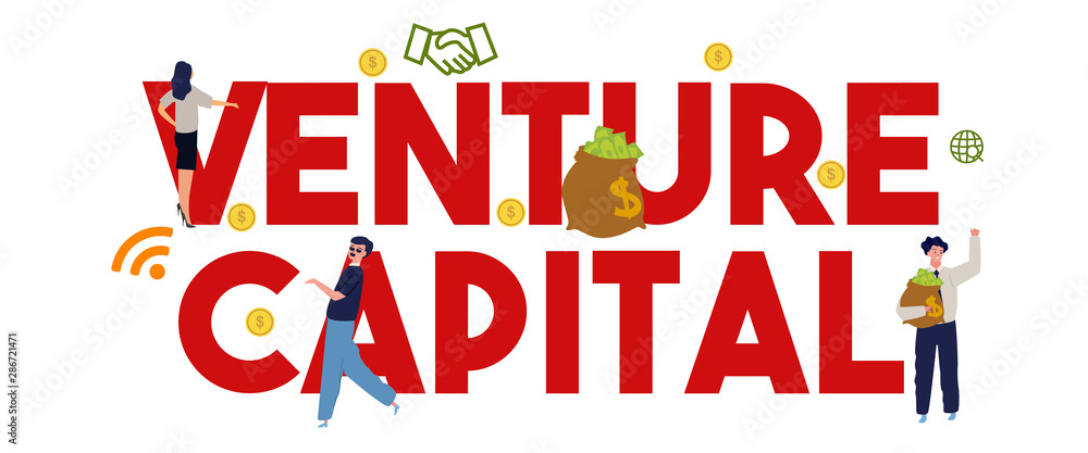 Background concept illustration of venture capital investment money cash in start-up company.