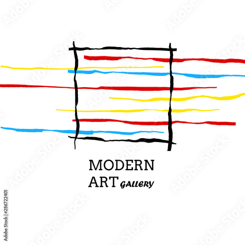 modern art gallery bright lines vector concept