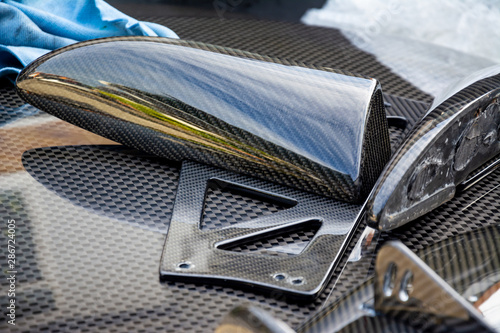 Принти на полотні automotive part product make by carbon fiber composite
