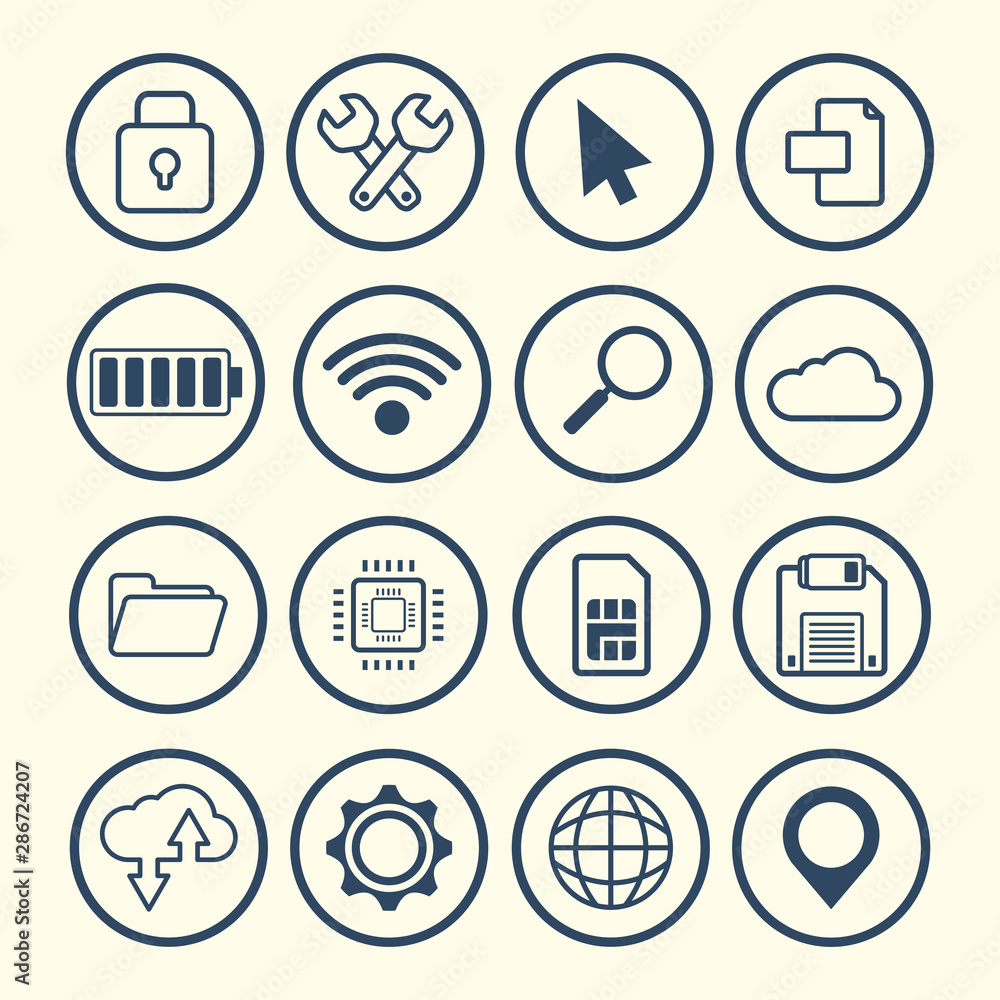 flat design gadgets technology icons flat design gadgets technology icons