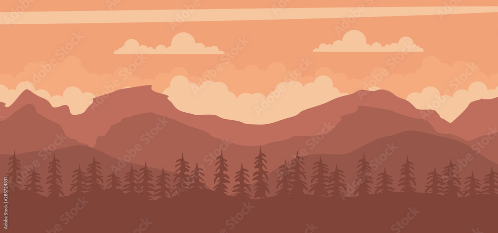Landscape background of a sunset in the mountains Landscape background of a sunset in the mountains