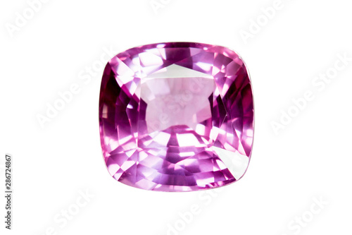 Pink Sapphire isolated on white