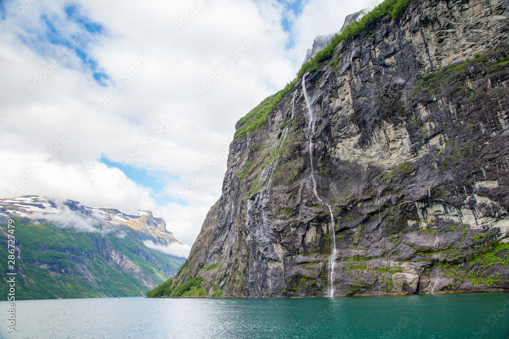 The Seven Sisters Waterfall in Geiranger Fjord, Norway The Seven Sisters Waterfall in Geiranger Fjord, Norway
