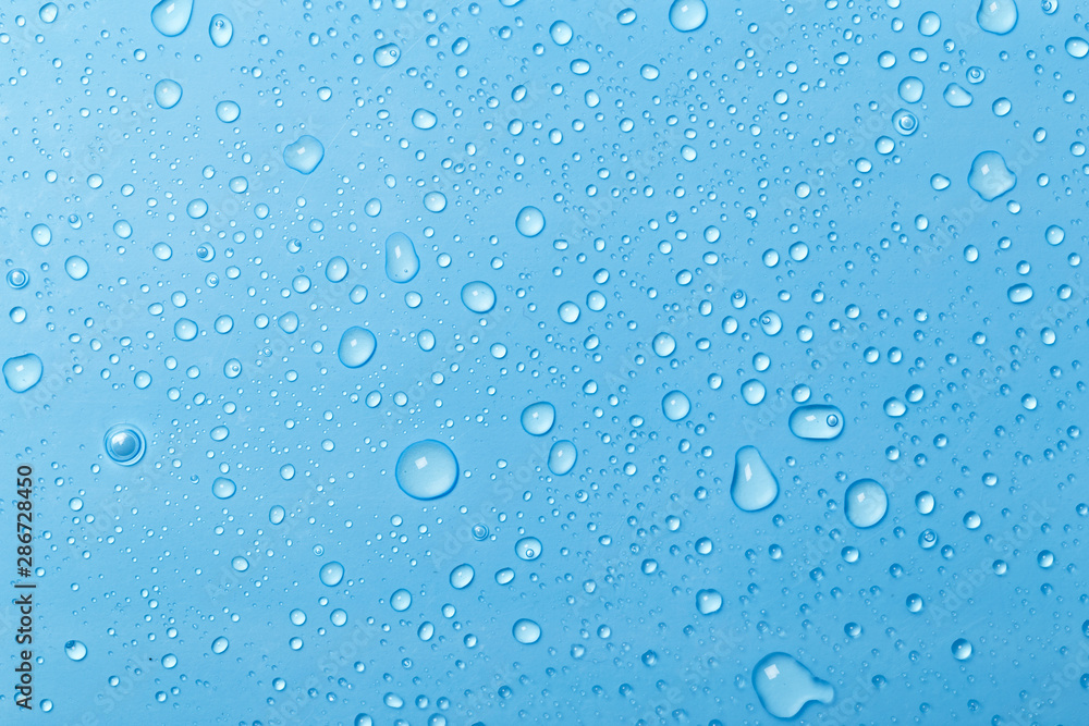 Blue water drops background - obrazy, fototapety, plakaty 
