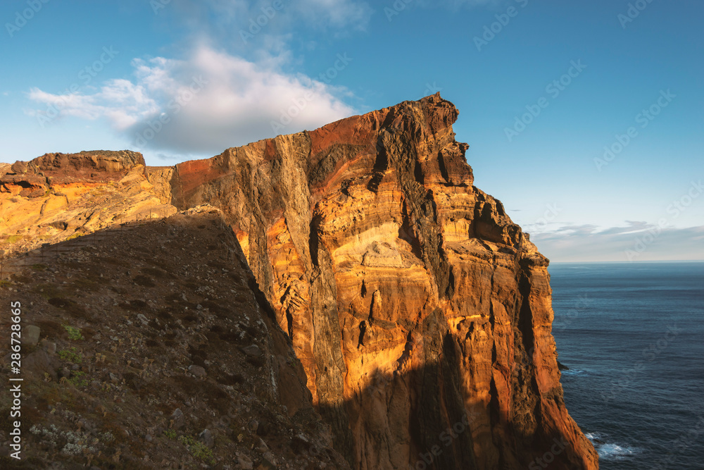 bright rocky cliff