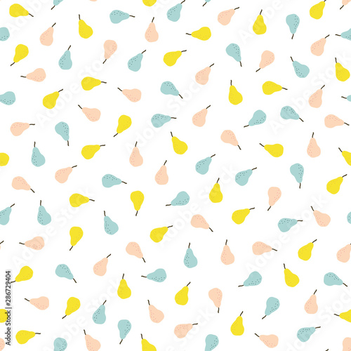 Seamless pattern with tiny pears