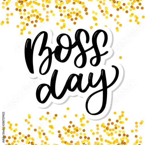 boss day vintage lettering background vector calligraphy
