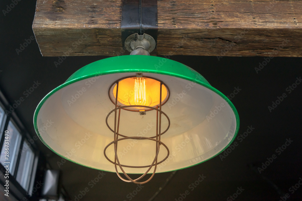 vintage lamp in coffee shop