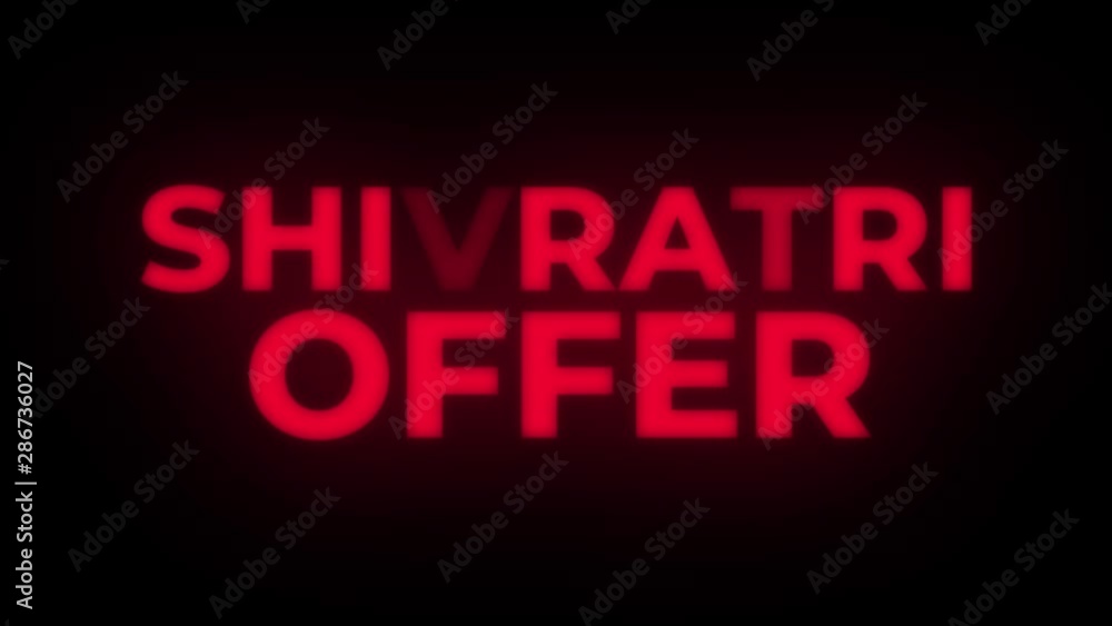 Shivratri Offer Text Blinking Flickering Neon Red Sign Promotional Loop Background. Sale, Discounts, Deals, Special Offers. Green Screen and Alpha Matte Shivratri Offer Text Blinking Flickering Neon Red Sign Promotional Loop Background. Sale, Discounts, Deals, Special Offers. Green Screen and Alpha Matte