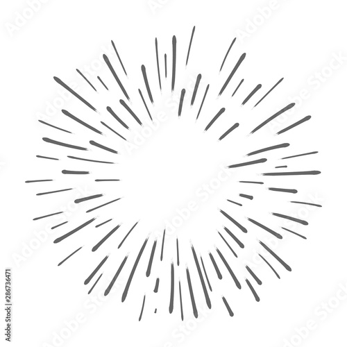 Star burst doodle, hand drawn explosion frame