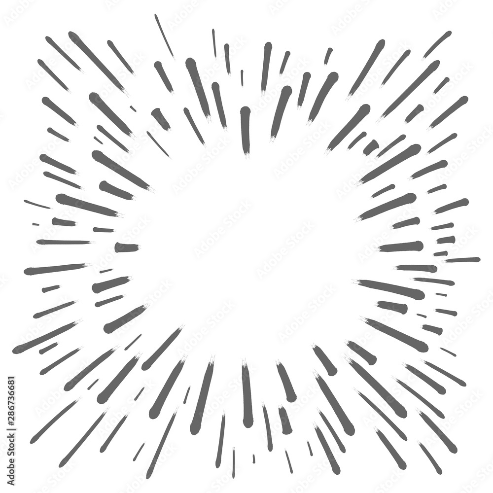 Obraz premium Star burst doodle, hand drawn explosion frame