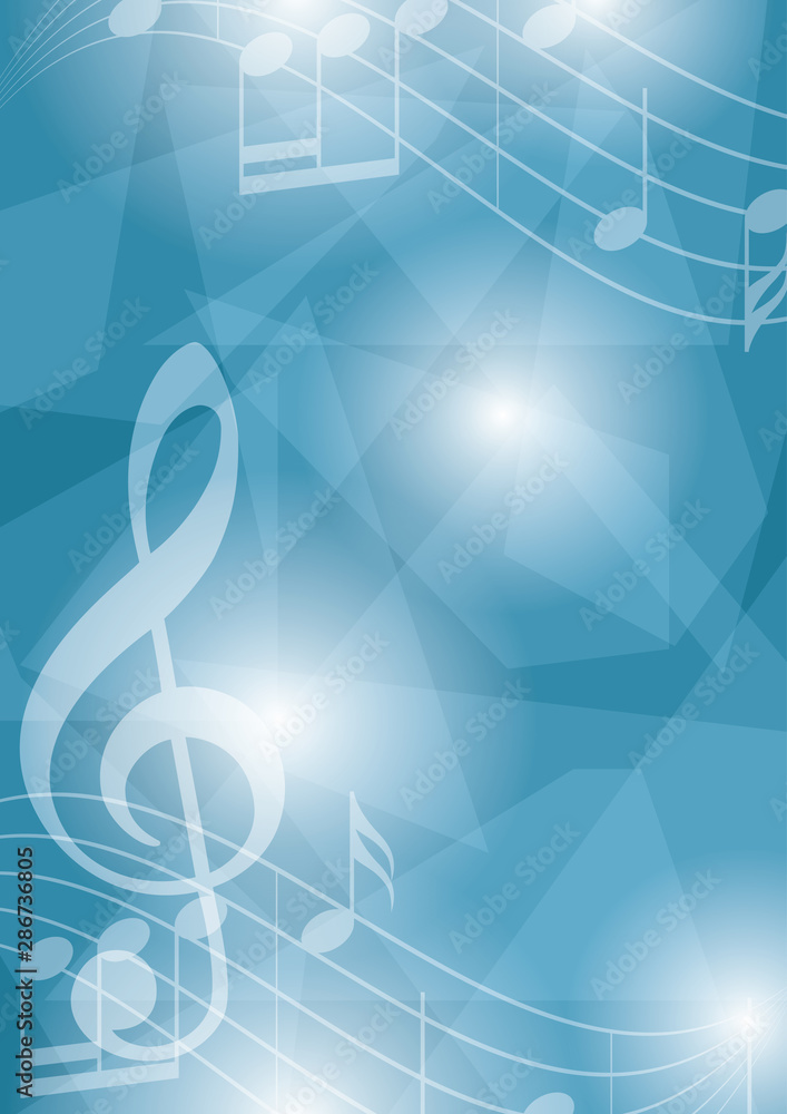 blue vector flyer with music notes and geometric shapes - abstract background blue vector flyer with music notes and geometric shapes - abstract background