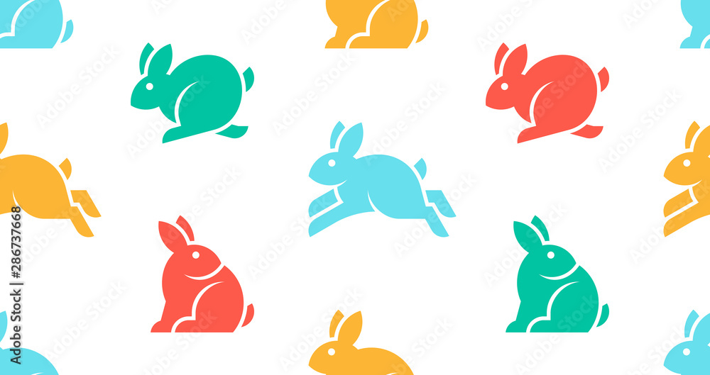 Seamless pattern with Rabbit logo. isolated on white background Seamless pattern with Rabbit logo. isolated on white background