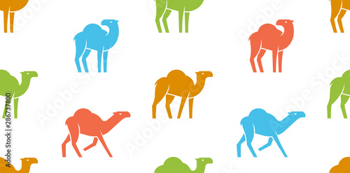 Seamless pattern with Camel logo. isolated on white background