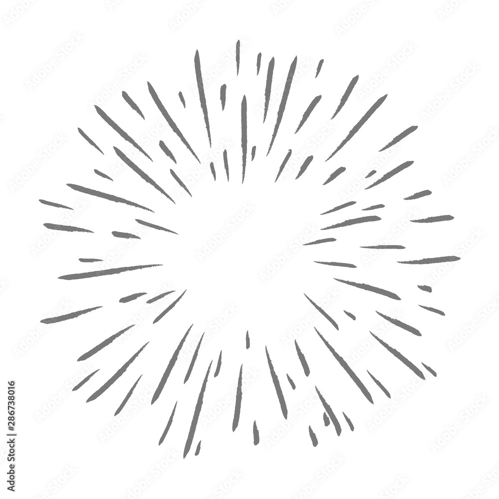 Fototapeta premium Star burst doodle, hand drawn explosion frame