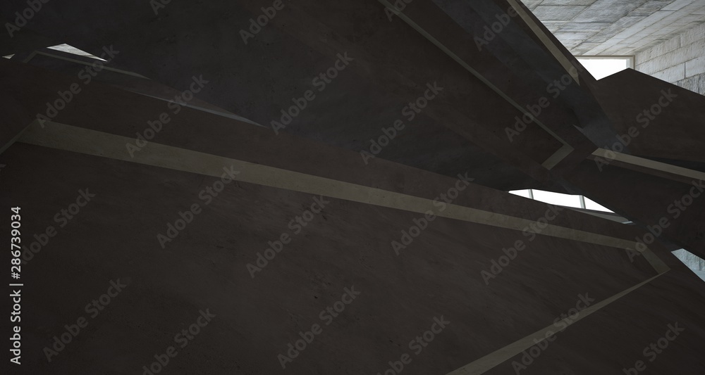 Abstract brown and beige concrete interior. 3D illustration and rendering. Abstract brown and beige concrete interior. 3D illustration and rendering.
