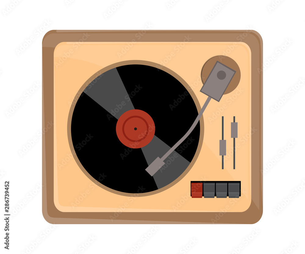 Antique turntable flat vector illustration Antique turntable flat vector illustration