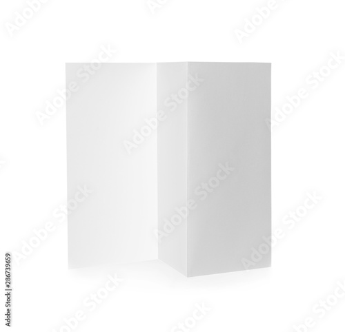 Blank brochure on white background. Mock up for design © New Africa