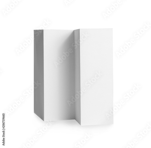 Blank brochure on white background. Mock up for design © New Africa