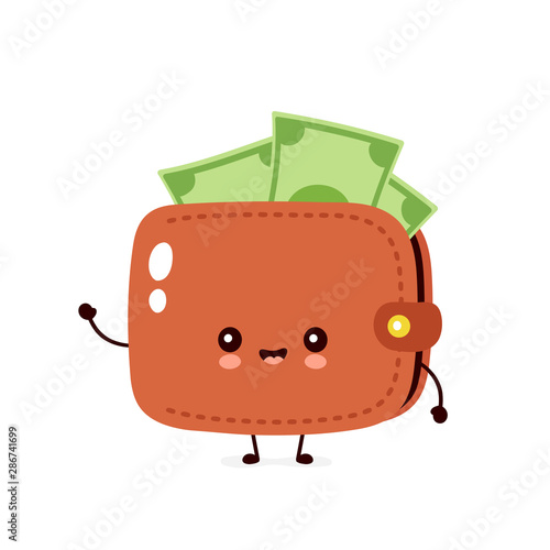 Cute happy money banknote wallet