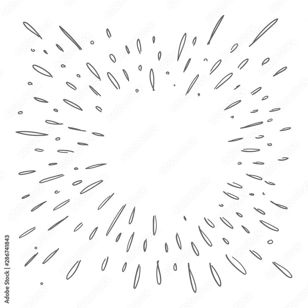 Obraz premium Star burst doodle, hand drawn explosion frame