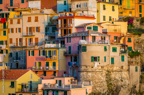 Colorful Italian cliff houses in Manarola in Cinque Terre.tif © Jo