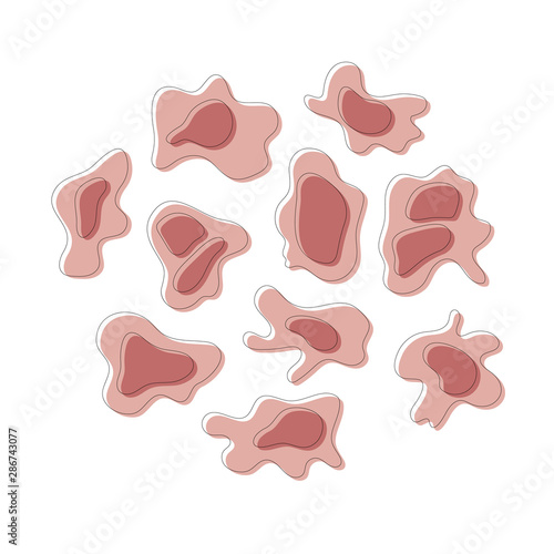 Vector illustration of cancer cell structure. 