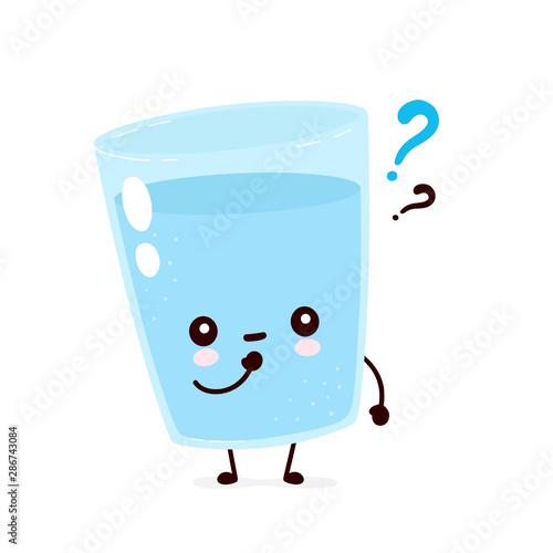 Cute smiling happy water glass 