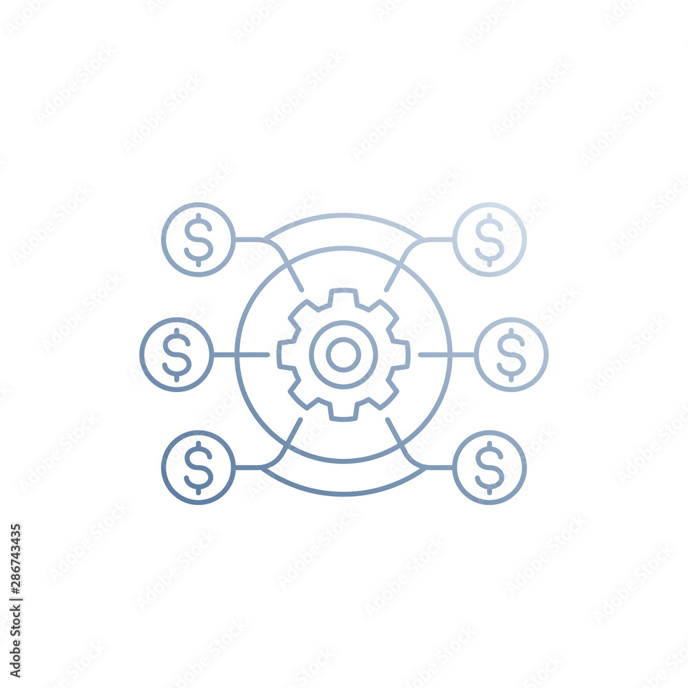 cost efficiency icon, linear cost efficiency icon, linear