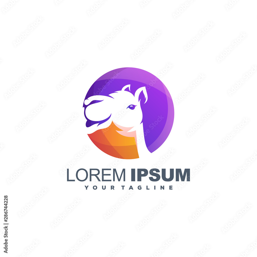 Obraz premium awesome camel gradient logo design