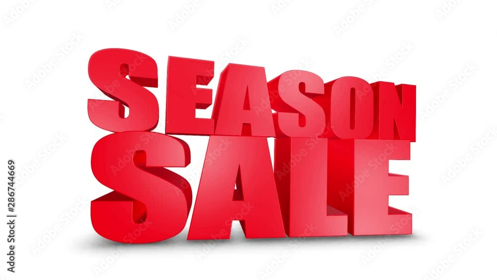 Season Sale 3D Text on White Alpha Channel Green Screen. Advertising Promotion Discount Offer Sale 3D Animation Render. Season Sale 3D Text on White Alpha Channel Green Screen. Advertising Promotion Discount Offer Sale 3D Animation Render.