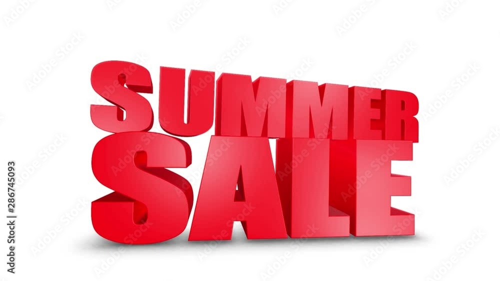Summer Sale 3D Text on White Alpha Channel Green Screen. Advertising Promotion Discount Offer Sale 3D Animation Render. Summer Sale 3D Text on White Alpha Channel Green Screen. Advertising Promotion Discount Offer Sale 3D Animation Render.