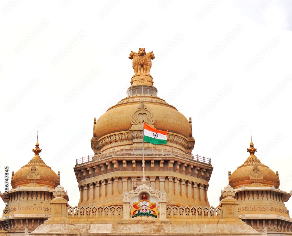 Indian Flag on Assembly building Indian Flag on Assembly building