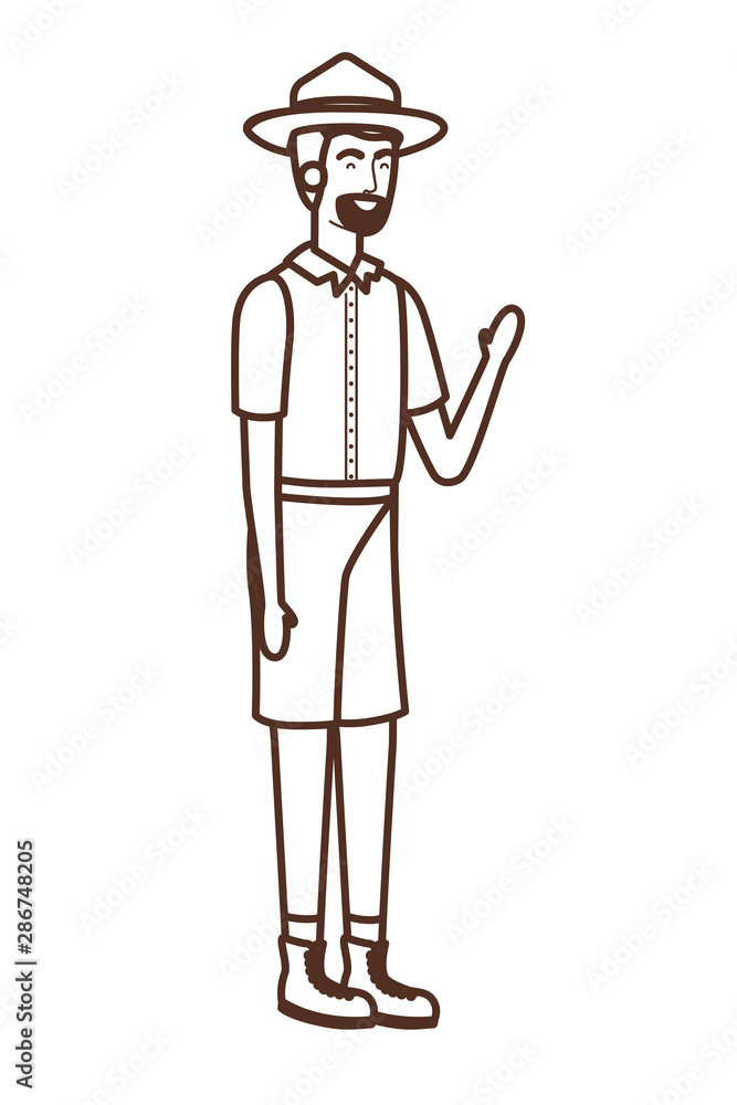 Forest ranger man cartoon design vector illustration Forest ranger man cartoon design vector illustration