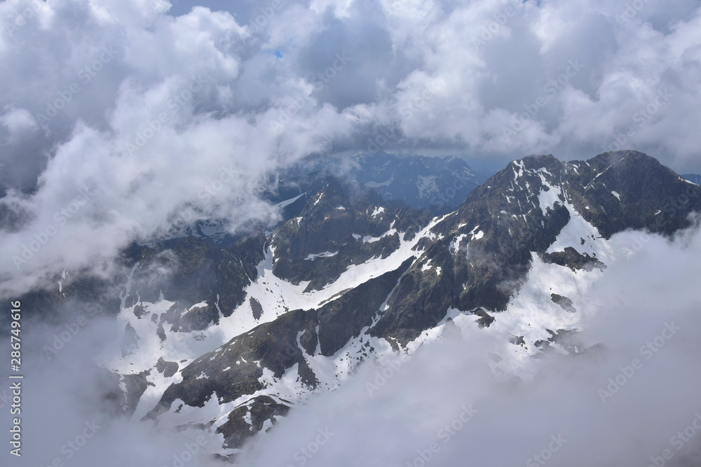 The High Tatra Mountains, view from Lomnicky peak.