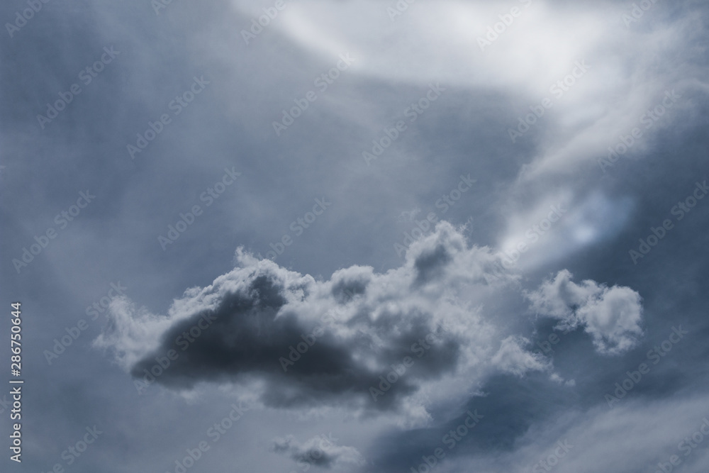 Storm cloud. Windless weather before the storm. There's a big storm coming.