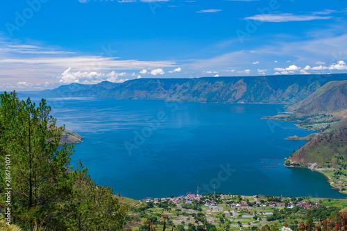 Beautiful view of Danau Toba or Lake Toba at Sumatera Utara, Indonesia photo
