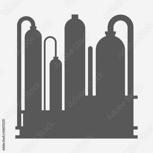 Oil refinery. Oil refinery vector illustration. Oil industry icon. Part of set. 