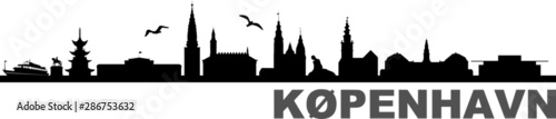 Copenhagen City Skyline Silhouette Vector