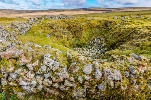 Cuadro en lienzo Dartmoor National Park Whiteworks Abandoned Tin Mine