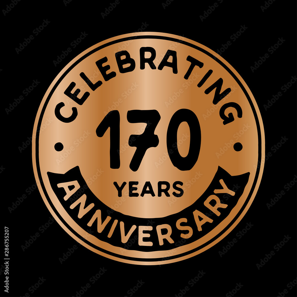 170 years anniversary logo design template. One hundred and seventy years logtype. Vector and illustration.