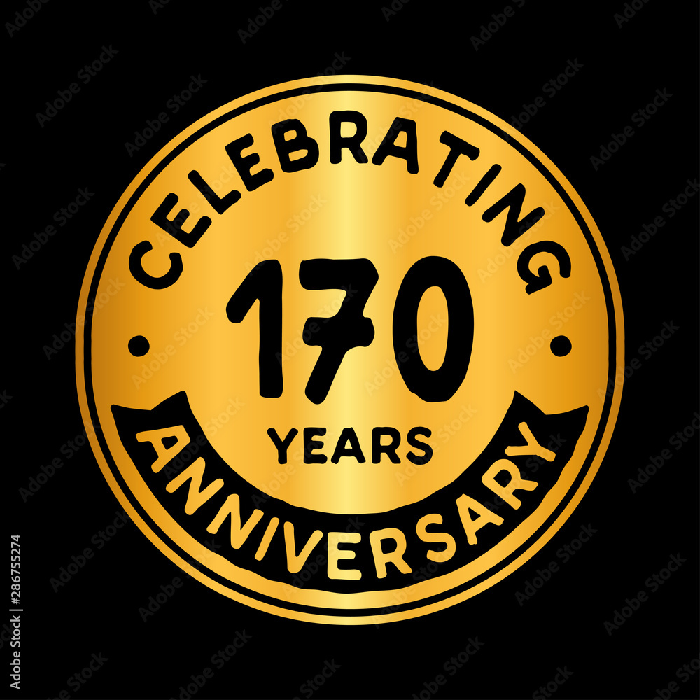 170 years anniversary logo design template. One hundred and seventy years logtype. Vector and illustration.