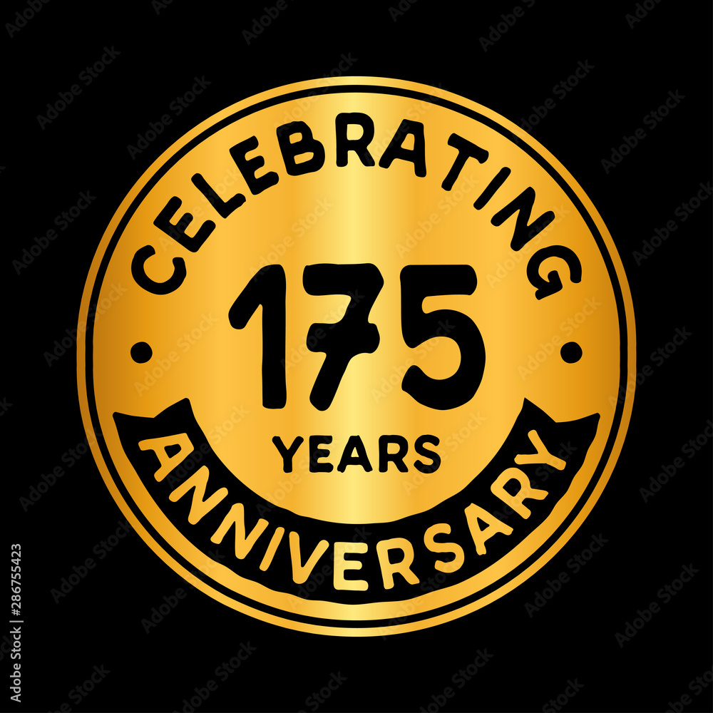 175 years anniversary logo design template. One hundred and seventy-five years logtype. Vector and illustration.